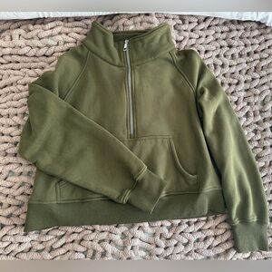 Olive Green Zip-Up Sweatshirt